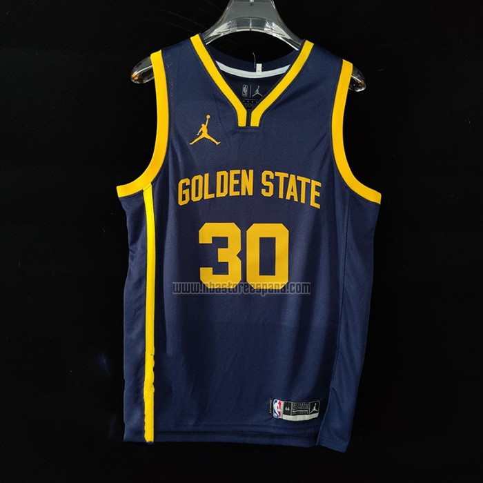 Camiseta Golden State Warriors Stephen Curry NO 30 Statement 2022-23 Azul